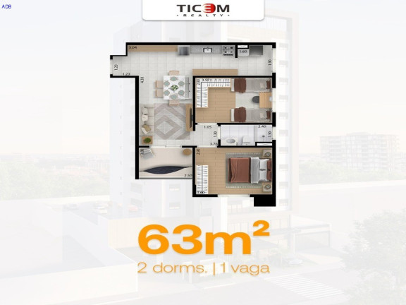 Imagem Flat com 1 Quarto à Venda, 4.692 m² em Bosque Flamboyant - Taubaté