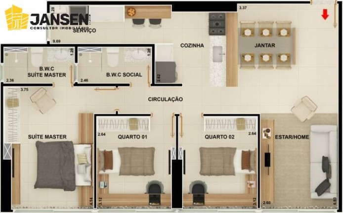 Imagem Apartamento com 2 Quartos à Venda, 66 m² em Manaíra - João Pessoa