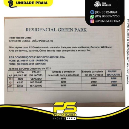 Apartamento com 2 Quartos à Venda, 63 m² em Ernesto Geisel - João Pessoa