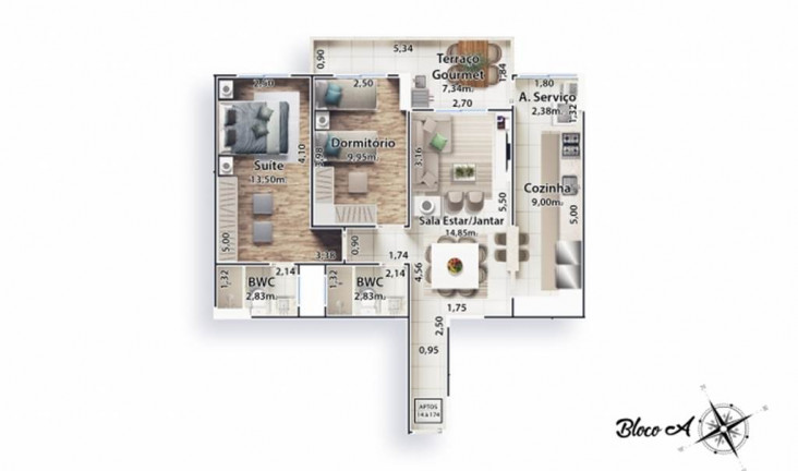 Imagem Apartamento com 3 Quartos à Venda, 118 m² em Forte - Praia Grande Imagem Apartamento com 3 Quartos à Venda, 118 m² em Forte - Praia Grande