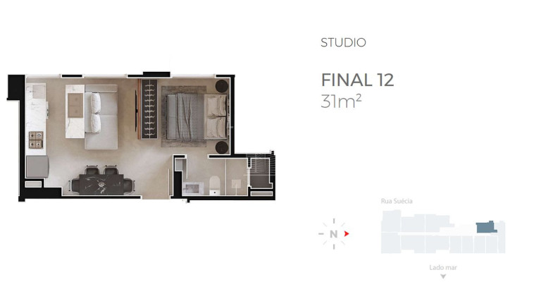 Imagem Imóvel com 1 Quarto à Venda, 48 m² em Praia Brava - Itajaí Imagem Imóvel com 1 Quarto à Venda, 48 m² em Praia Brava - Itajaí