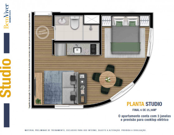Imagem Studio com 1 Quarto à Venda, 25 m² em Vila Buarque - São Paulo