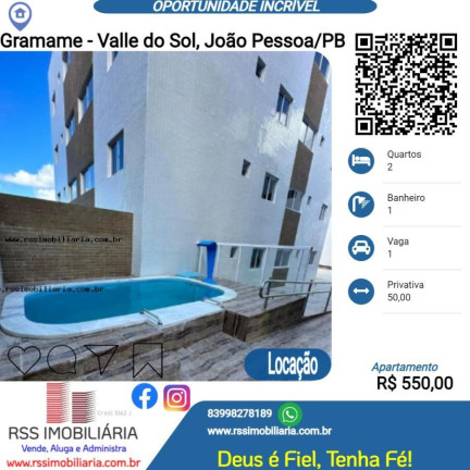 Apartamento com 2 Quartos para Alugar, 50 m² em Gramame - Vale Do Sol - João Pessoa