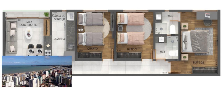 Apartamento com 3 Quartos à Venda, 70 m² em Cabo Branco - João Pessoa