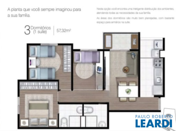 Imagem Apartamento com 3 Quartos à Venda, 57 m² em Vila Valparaíso - Santo André