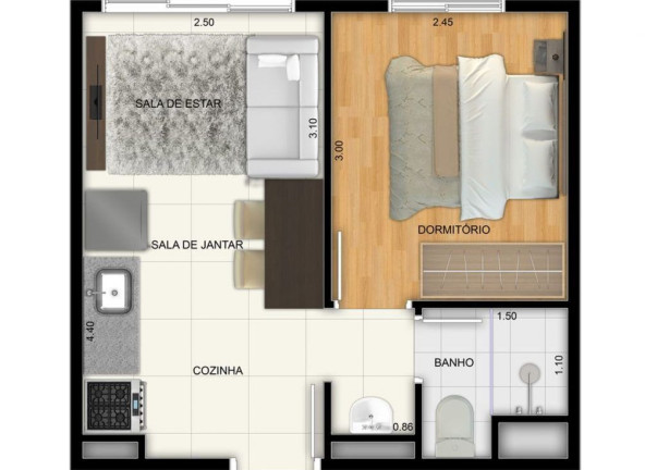 Imagem Apartamento com 1 Quarto à Venda, 25 m² em Vila Itaim - São Paulo