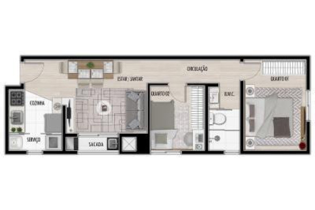 Imagem Apartamento com 2 Quartos à Venda, 44 m² em água Verde - Curitiba Imagem Apartamento com 2 Quartos à Venda, 44 m² em água Verde - Curitiba