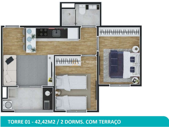 Imagem Apartamento com 2 Quartos à Venda, 42 m² em Vila Aparecida - Itapevi