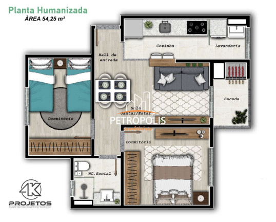 Imagem Apartamento com 2 Quartos à Venda, 51 m² em São Victor Cohab - Caxias Do Sul