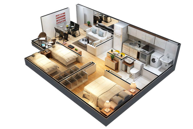 Imagem Apartamento com 2 Quartos à Venda, 49 m² em Parque Santos Dumont - Votorantim