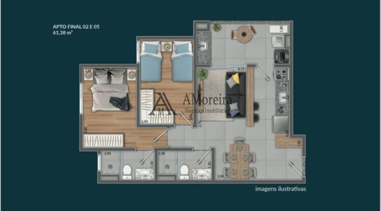 Imagem Imóvel com 2 Quartos à Venda, 61 m² em Jardim Torres São José - Jundiaí
