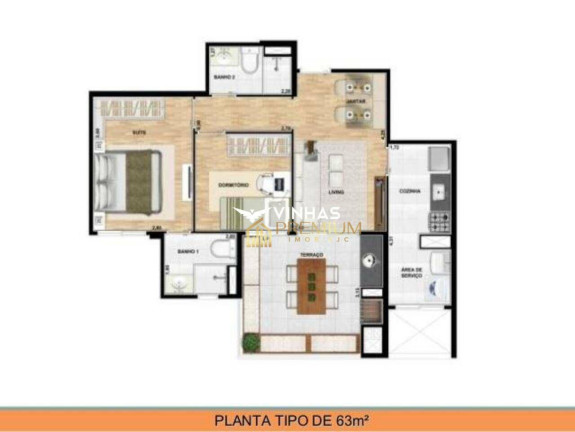 Imagem Apartamento com 2 Quartos à Venda, 63 m² em Royal Park - São José Dos Campos