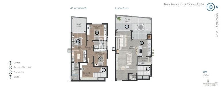 Imagem Cobertura com 3 Quartos à Venda, 184 m² em Centro - Garibaldi Imagem Cobertura com 3 Quartos à Venda, 184 m² em Centro - Garibaldi