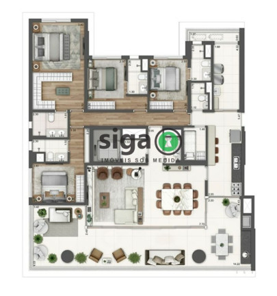 Imagem Apartamento com 4 Quartos à Venda, 210 m² em Campo Belo - São Paulo
