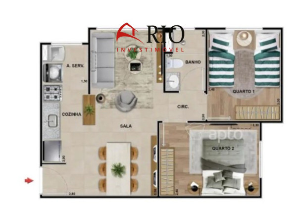 Imagem Imóvel com 2 Quartos à Venda, 43 m² em Barra Da Tijuca - Rio De Janeiro