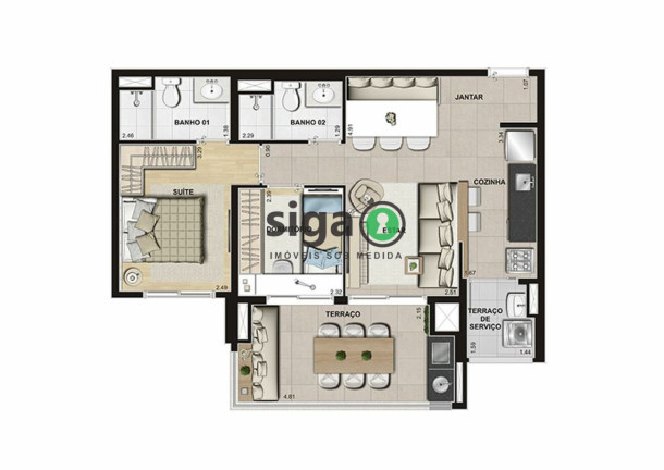 Imagem Apartamento com 2 Quartos à Venda, 65 m² em Jardim Prudência - São Paulo