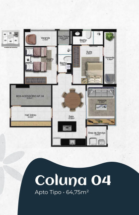 Imagem Apartamento com 2 Quartos à Venda, 65 m² em Enseada Azul - Guarapari