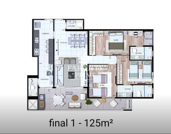 Imagem Apartamento com 3 Quartos à Venda, 125 m² em Embaré - Santos Imagem Apartamento com 3 Quartos à Venda, 125 m² em Embaré - Santos