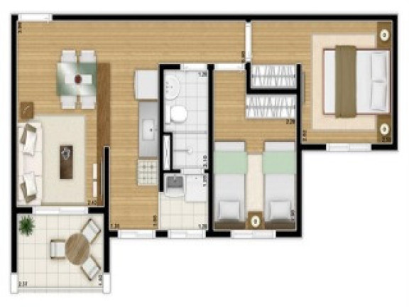 Imagem Apartamento com 2 Quartos à Venda, 49 m² em Jardim Celeste - São Paulo