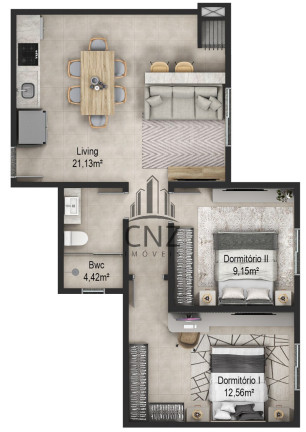 Imagem Apartamento com 2 Quartos à Venda, 62 m² em Azambuja - Brusque