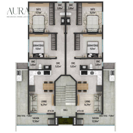 Imagem Apartamento com 2 Quartos à Venda, 71 m² em Meia Praia - Navegantes