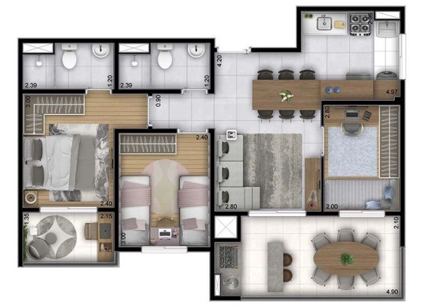 Apartamento com 2 Quartos à Venda, 33 m² em Panamby - São Paulo