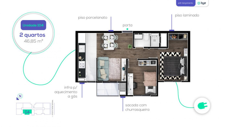 Imagem Apartamento com 2 Quartos à Venda, 49 m² em Capão Raso - Curitiba Imagem Apartamento com 2 Quartos à Venda, 49 m² em Capão Raso - Curitiba