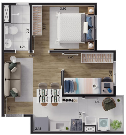 Imagem Imóvel com 2 Quartos à Venda, 33 m² em Jardim São Paulo(zona Leste) - São Paulo