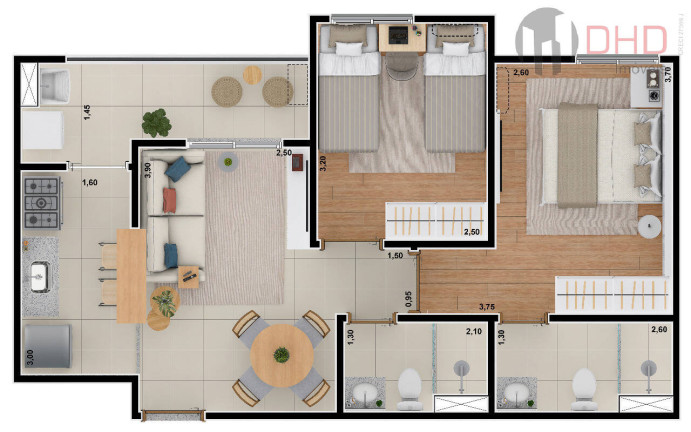 Imagem Apartamento com 2 Quartos à Venda, 55 m² em Jardim Europa - Sorocaba