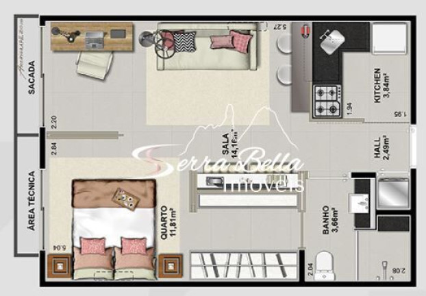 Imagem Apartamento com 1 Quarto para Alugar, 42 m² em Alto - Teresópolis Imagem Apartamento com 1 Quarto para Alugar, 42 m² em Alto - Teresópolis