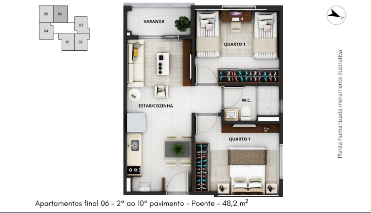 Imagem Imóvel com 2 Quartos à Venda, 47 m² em Samambaia Norte (samambaia) - Brasília