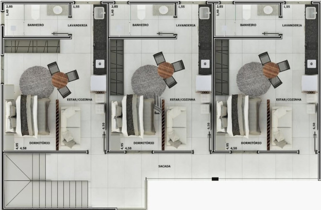 Flat com 1 Quarto à Venda, 31 m² em Centro - Tapera