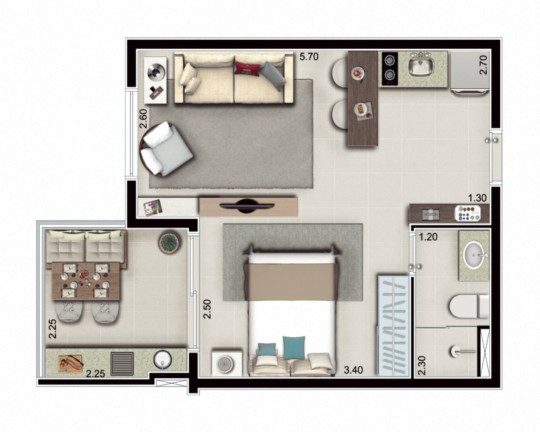 Imagem Apartamento com 1 Quarto à Venda, 36 m² em Rudge Ramos - São Bernardo Do Campo