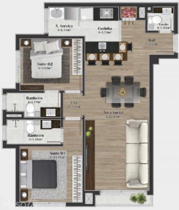 Imagem Apartamento com 2 Quartos à Venda, 78 m² em Vila Suíça - Gramado