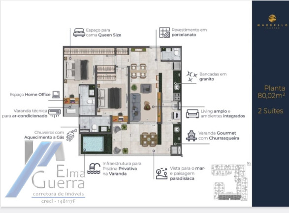 Imagem Apartamento com 2 Quartos à Venda, 70 m² em Praia Grande - Ubatuba