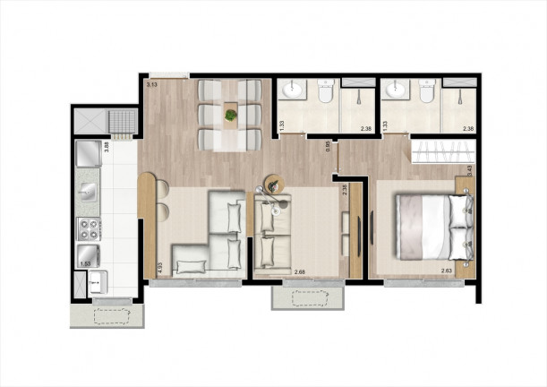 Imagem Apartamento com 2 Quartos à Venda, 55 m² em Passo Da Areia - Porto Alegre