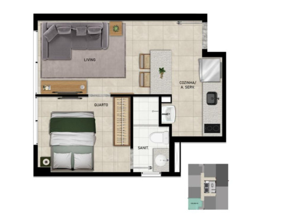 Imagem Apartamento com 1 Quarto à Venda, 30 m² em Imbuí - Salvador Imagem Apartamento com 1 Quarto à Venda, 30 m² em Imbuí - Salvador