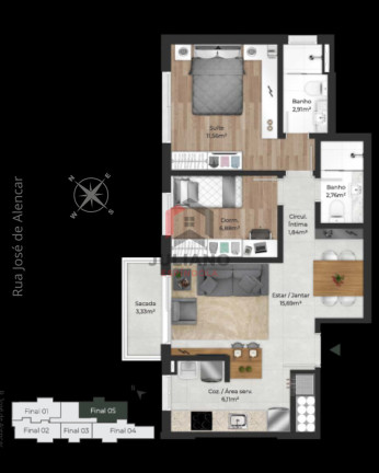 Imagem Apartamento com 2 Quartos à Venda, 60 m² em Menino Deus - Porto Alegre