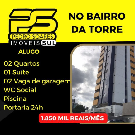 Apartamento com 2 Quartos para Alugar, 65 m² em Torre - João Pessoa