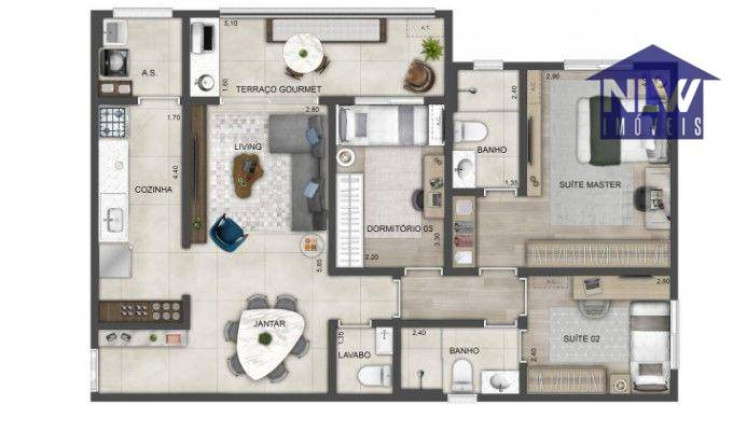 Apartamento com 3 Quartos à Venda, 87 m² em Instituto De Previdência - São Paulo