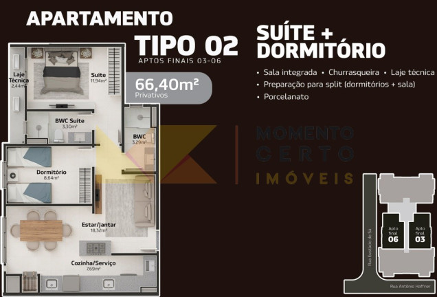 Imagem Apartamento com 2 Quartos à Venda, 66 m² em água Verde - Blumenau Imagem Apartamento com 2 Quartos à Venda, 66 m² em água Verde - Blumenau