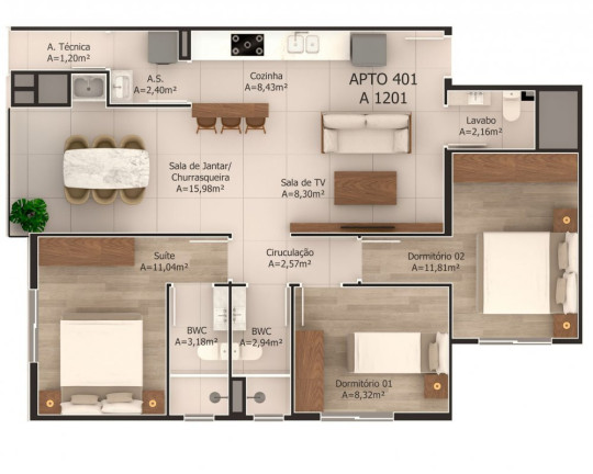 Imagem Apartamento com 2 Quartos à Venda, 81 m² em São Francisco De Assis - Camboriú