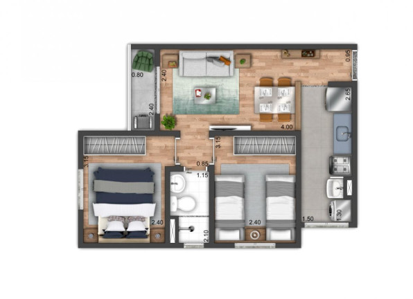 Imagem Apartamento com 2 Quartos à Venda, 44 m² em Jardim Helena - Ferraz De Vasconcelos