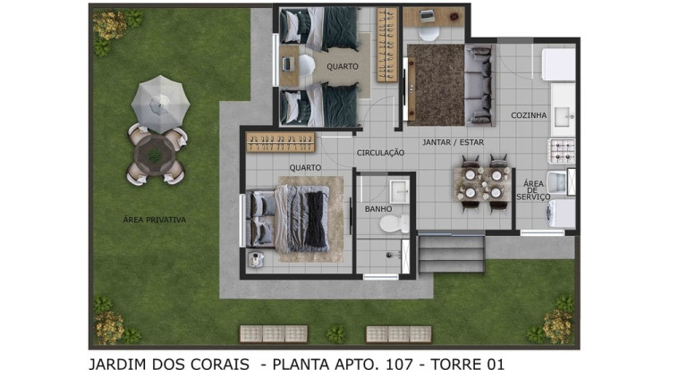 Imagem Apartamento com 2 Quartos à Venda, 44 m² em Portal Do Sol - João Pessoa
