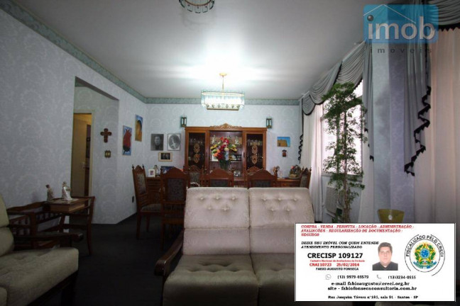 Apartamento com 3 Quartos à Venda ou Locação, 160 m² em José Menino - Santos