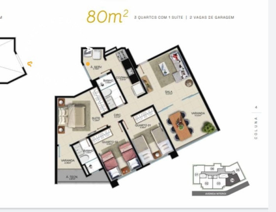 Imagem Apartamento com 3 Quartos à Venda, 95 m² em Praia Do Morro - Guarapari