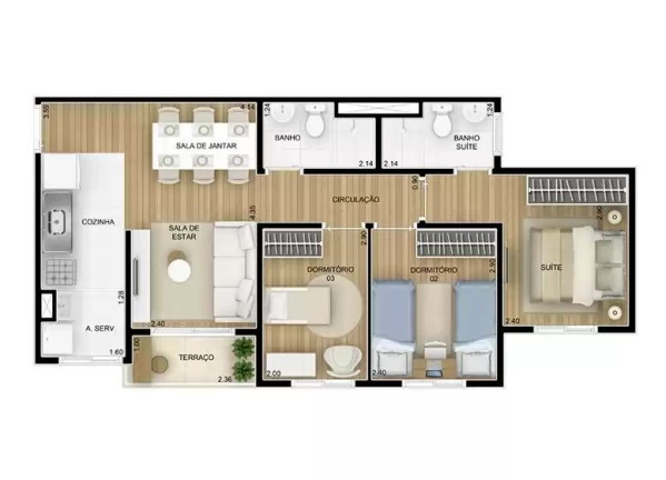 Imagem Apartamento com 3 Quartos à Venda, 57 m² em Parque São Vicente - Mauá Imagem Apartamento com 3 Quartos à Venda, 57 m² em Parque São Vicente - Mauá