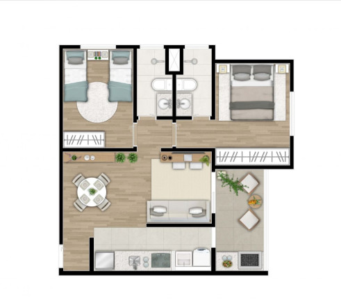 Imagem Imóvel com 2 Quartos à Venda, 59 m² em Parque Ortolândia - Hortolândia