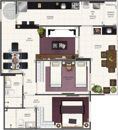 Imagem Apartamento com 2 Quartos à Venda, 81 m² em Aviação - Praia Grande