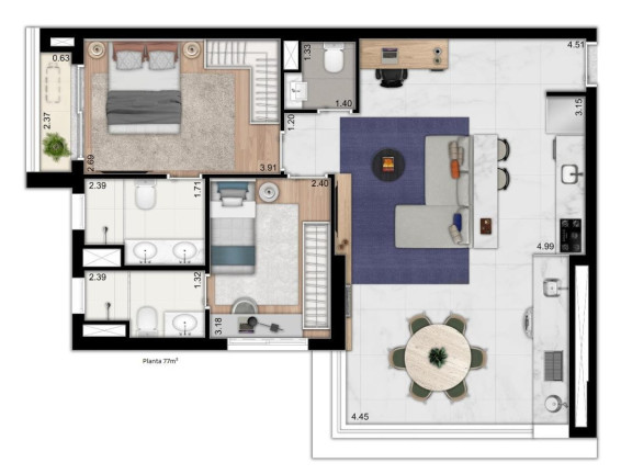 Imagem Apartamento com 2 Quartos à Venda, 77 m² em Santo Amaro - São Paulo